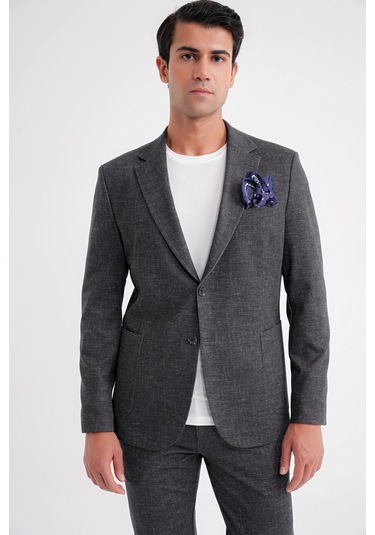 C 701 Ceket Regular Fit Siyah-1 Siyah