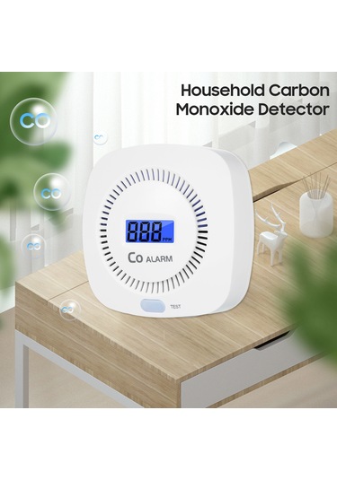 Lemestar Ev İçin Karbon Monoksit Algılayıcı - Elektrokimyasal Sensörlü, 80db Uyarı, Duvar Montajlı Pil Dahil Değil