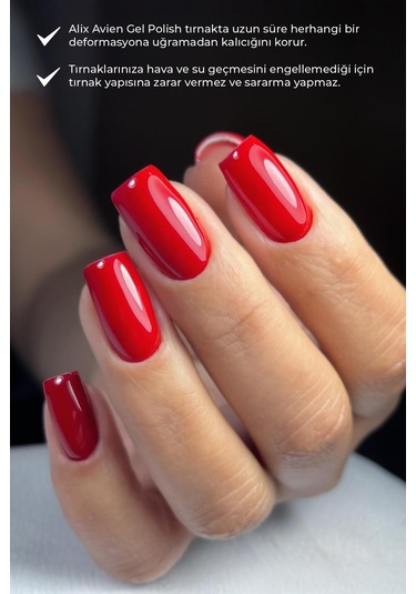 Alix Avien Uv Kalıcı Bayrak Kırmızı Jel Oje 17 Gel Polish 12 Ml