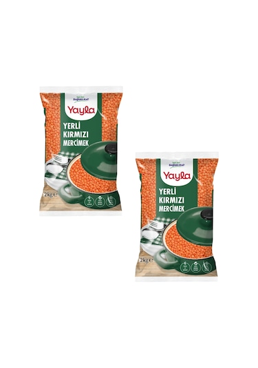 Yayla Yerli Kırmızı Mercimek 2 Kg X2