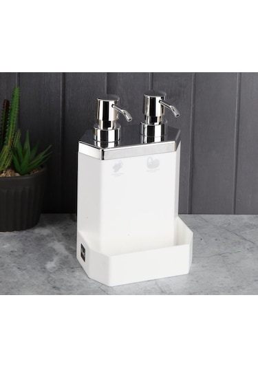 Perotti 13118 Lecce Beyaz Gümüş Sıvı Sabunluk 2 Li