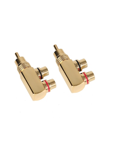 Konesam 2 Adet Saf Bakır + 24k Altın Kaplama Rca Çiftli Video/audio Adaptörü - Emı Engelleme Ve Temiz Sinyal Aktarımı