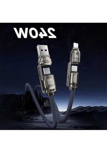 Besthome1 4'ü 1 Arada Tip-c 240w Hızlı Şarj Pd27w Xiaomi Iphone Uyumlu Oneplus Black 1.5m