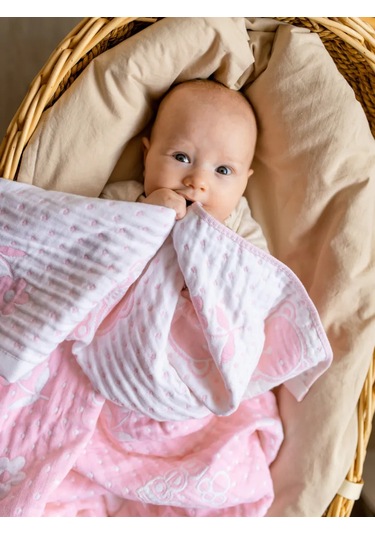 Kitoshi Yeni Doğanlar İçin Çocuk Battaniyesi, %100 Pamuk 486582402 Pembe