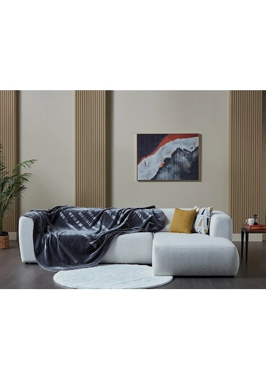 Doqu Embos Battaniye Perlina Çift Kişilik Gri