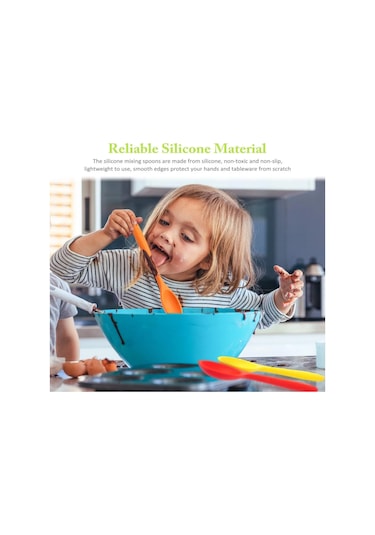 Ximistore9 4'lü Renkli Isı Dayanıklı Silikon Kaşık Seti: Pişirme Ve Servis İçin Evdeki Mutfak Araçları Turuncu/kırmızı/sarı/yeşil Çok Renkli