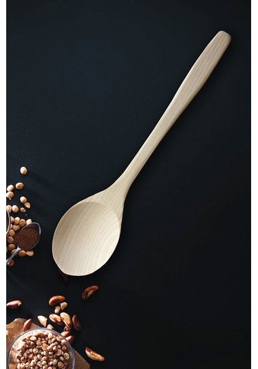 Standlı Ahşap Tahta Kaşık Servis Sunum Ahşap Doğal Ağaç 5 Parça