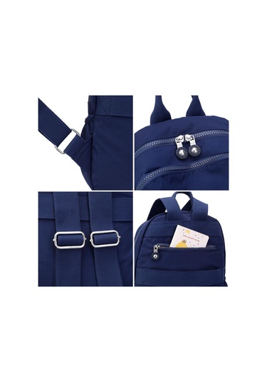 Moveevo Mavi Nilon Çift Çanta - Çift Reşme, Ayarlanabilir Askılar, Günlük Seyahat Ve Hafif Taşıma İçin Çok Amaçlı Sırt Çantası