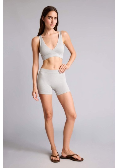 Defacto Lastikli Bel Gri Seamless Fitilli Boxer I0628ax26hsgr52 Gri-gr52
