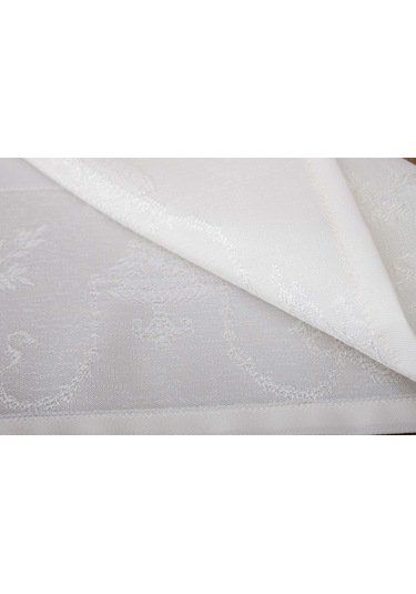 Finezza Ayda Jakar Polyester Kumaş Krem Amerikan Servis 33,5x46 cm Gri 4 Ad-1387 Krem