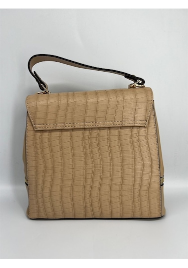 Sentt Damarlı Alttan Fermuarlı Düğmeli Çanta Sarı