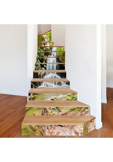 Yaozixa "13 Parça Kendinden Yapışkanlı Merdiven Dekoru - Pvc Malzeme, Kolay Uygulama, Doğa Temalı Desenler" Diğer