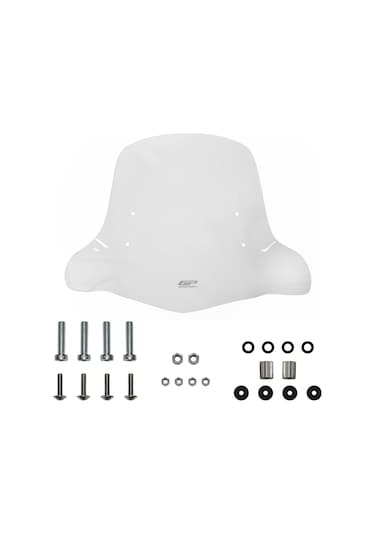 GP Kompozit SYM Xpro 125 2018-2024 Uyumlu Elcikli Ön Cam Şeffaf 48 cm