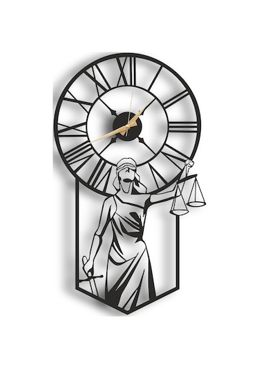 50X30 Dekoratif Duvar Saati + Ahşap Tablo 35 Cm (487866274) Siyah