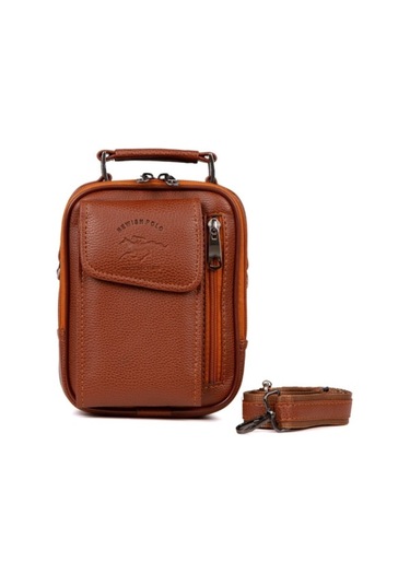 Newish Polo Postacı Kasalı Kapaklı Cepli El Çantası Küçük Boy-suni Deri Taba