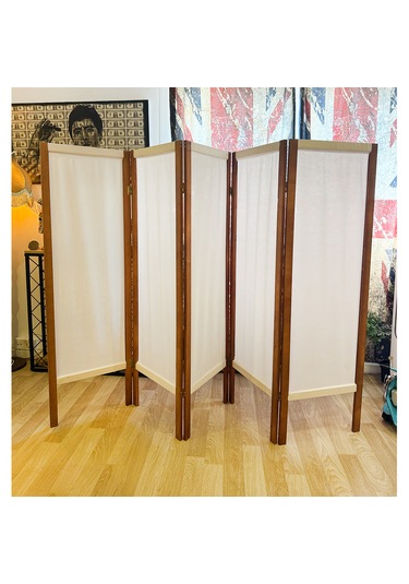 Ahşap Paravan Seperatör 5 Kanatlı Ara Bölme Dekoratif 5395
