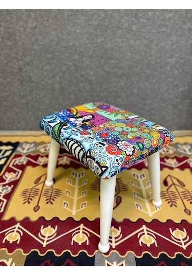 Trend Lake Diego Ahşap Ayak Uzatma Pufu Makyaj Koltuğu Bench Tabure