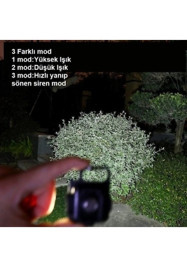 30 Ledli Mıknatıslı Mini Anahtarlık Flash Kamp Lambası Siyah