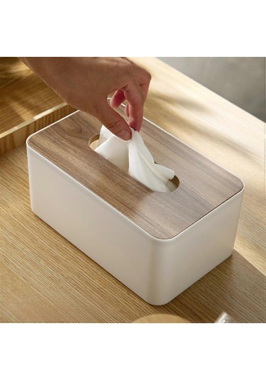 Ahşap Mendil Tutucu Ev Kağıt Havlu Saklama Kutusu Çıkarılabilir Mendil Kutusu Ev Ofis Mendil Kutusu Mavi Mavi