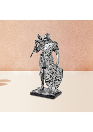 Suntek Şövalye Heykeli Hediye Koleksiyon Heykelciği Gümüş