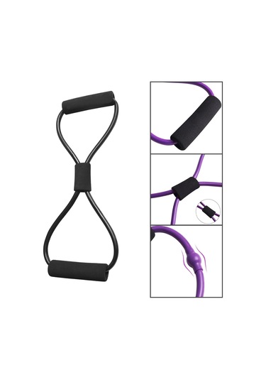 Dolıty 8 Şekilli Direnç Bandı Elastik Halat Ev Jimnastik Siyah Siyah