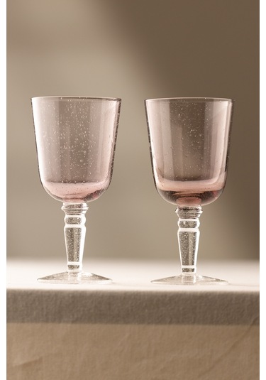 Rita El Yapımı Kendinden Renkli 2'li Kadeh Seti Mor 330 Cc Renkli