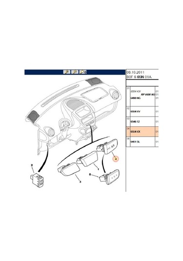 Klima Düğmesi 107 C1 6554kx
