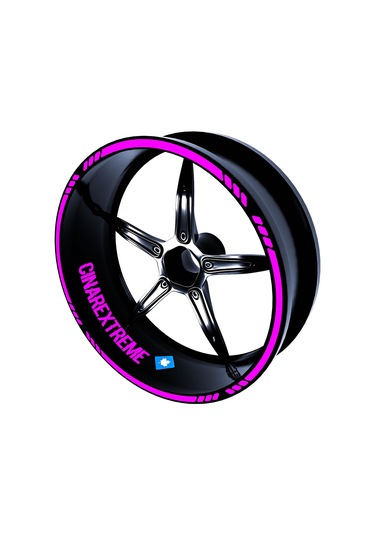 Moto Rider 4'lü Sticker Seti Gül Pembesi İç Dış Jant Şeridi Kask Ve Çamurluk Çınar Extreme