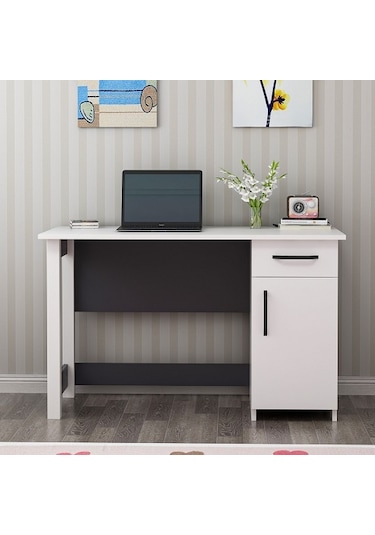 Çalışma Masası Nest Beyaz Antrasit Beyaz - Antrasit