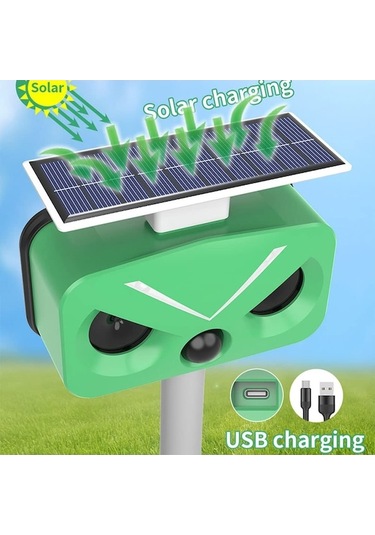 Besthome1 Qianfan Caydırıcı Kedi Kovucu Ultrasonik Güneş Kuş Caydırıcı Beyaz Renk