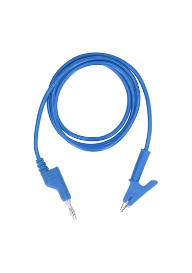 Gajeena J.70035-1 Mavi 4mm Silikon Kapaklı Bakır Krokodil Klips Test Kablosu - Elektrik Projeleri, Akü Testi İçin Esnek Ve Dayanıklı