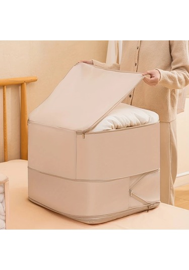 Chuangyinshop Çift Katman Gri Kendinden Sıkıştırmalı Ayaklı Katlanır Saklama Çantası Gri