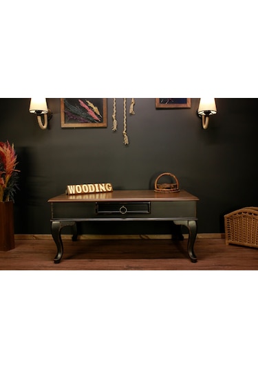 Wooding 100 Cm Masif Ceviz Siyah Orta Sehpa