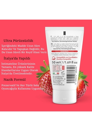 İntimateline Lick Jelly Natural Çilek Aromalı 50 Ml Oral Jel
