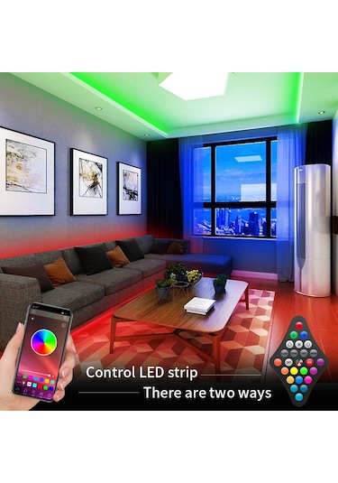 30m Led Şerit Işık Rgb 5050 Su Geçirmez App Led Esnek Şerit Bant Bt Waterproof&30m