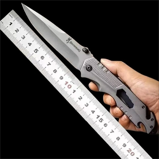 Fortunelane 7cr13mov Çelik Bıçak, 58hrc Sertlik, Çift Yuvaya Özel Katlanır, 23.3cm Toplam Uzunluk, Taşınabilir Dış Mekan Aleti