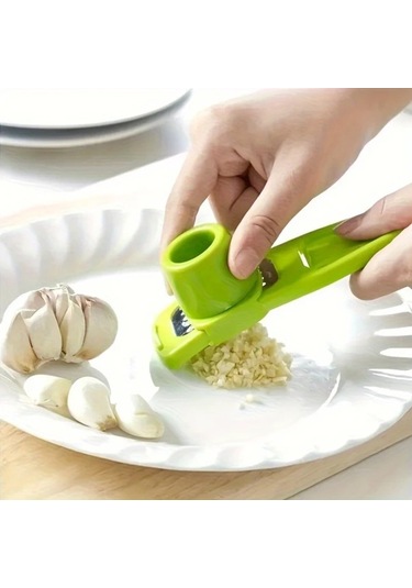 Primepickings Yeşil Manuel Sarımsak Presi Ve Öğütücü - Dayanıklı Plastik Mutfak Kıyıcı Yeşil