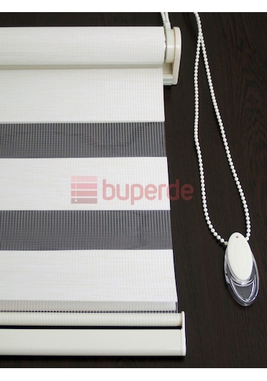 Buperde Ekru (Açık Krem) Eko Bambu Zebra Stor Perde