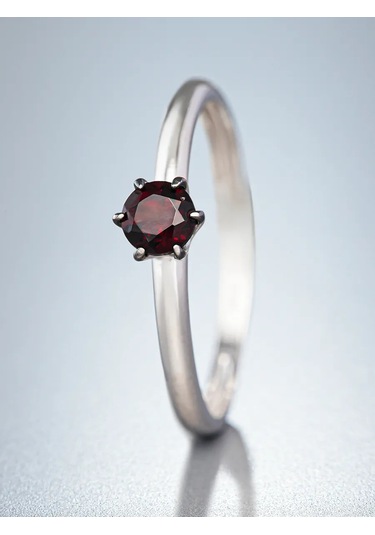 Uvelirnye Tradicii 925 Ayar Gümüşten Doğal Grenat Taşlı Yüzük 159916808 Gri