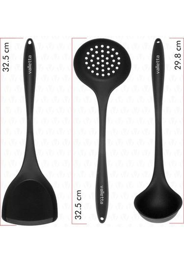 Valletta Navas 3'lü Servis Seti - Siyah Siyah