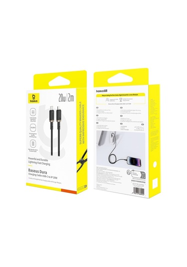 Baseus Dura Serisi Usb-c / Type-c'den 8 Pin 20w Hızlı Şarj Kablosu, Uzunluk:2m