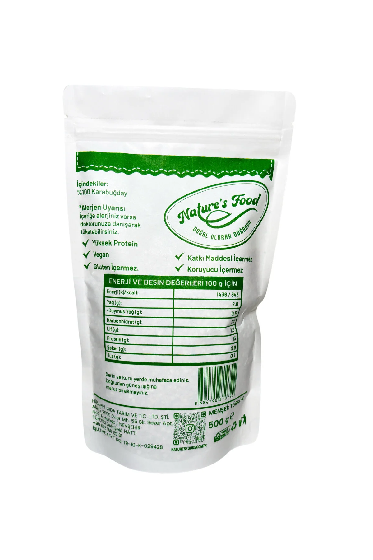 Çiğ Karabuğday Tane Greçka 500 Gr