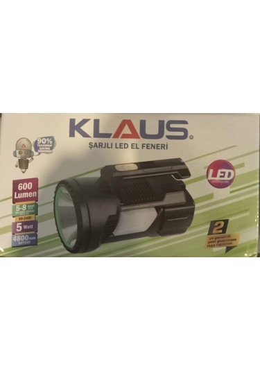 Klaus 5w 600 Lümen Şarjlı El Feneri Ke47715 Siyah