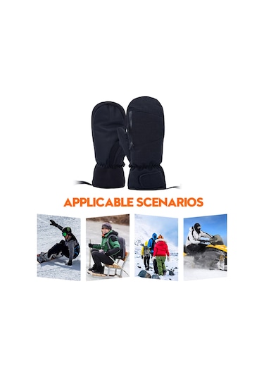 Wezone Siyah Xl Kayak Eldiveni: 360 Derece Isı, Dokunmatik Ekran, Su Geçirmez Ve Dayanıklı Siyah