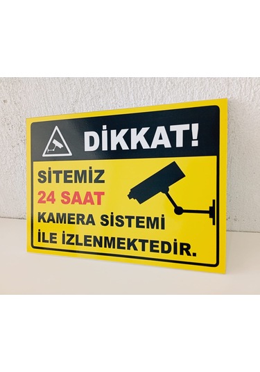 30x40 Cm Sitemiz 7/24 Kamera Ile Izlenmektedir Uyarı Levhası