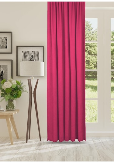 Cheap's Home Petek Dokulu Kadife Dokuma Düz Dikiş Ekstrafor Büzgü Fon Perde Fuşya