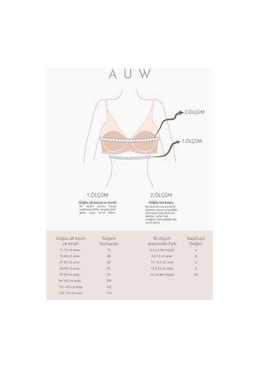 Auw Olıvıa Tüllü Toparlayıcı Sütyen Aydinunderwear Bej