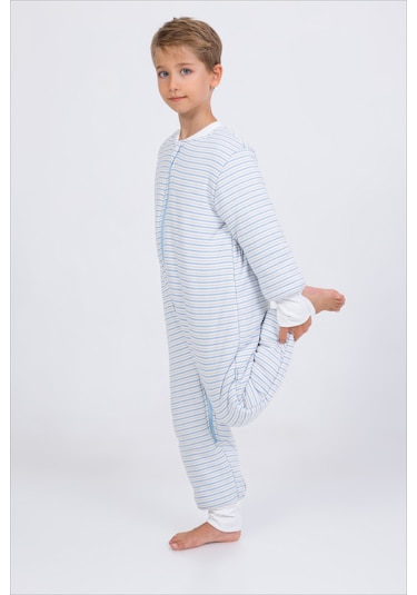 Erkek Çocuk Kalın Elyaf Dolgulu Premium Kalite 2.5 Tog Desenli Uyku Tulumu-mavi-sarı Mavi - Sarı