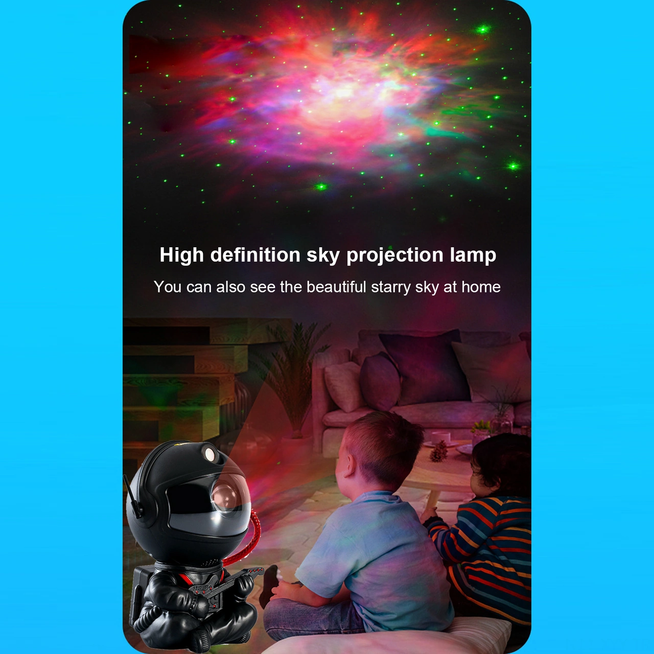 Yaleker Usb İle Çalışan 5w Led Astronot Yıldız Işığı - Renkli Ev Projeksiyonu, Abs Malzeme, Siyah Gitar Deseni Diğer