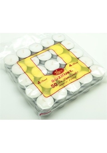 Tealight Mum Beyaz 50' Li Bozkurt Mum